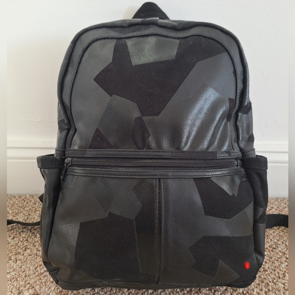 State Bags Kane Backpack Black Geometric Pattern Excellent Condition